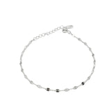 TrustDavis 925 Sterling Silver Smooth Patches Bracelet For Women Girls