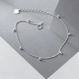 925 Silver Smooth Beads Chain Bracelet Women Wedding Jewelry