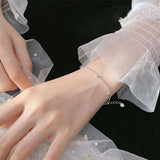 925 Silver Smooth Beads Chain Bracelet Women Wedding Jewelry