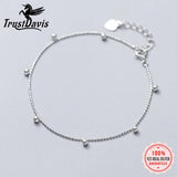 925 Silver Smooth Beads Chain Bracelet Women Wedding Jewelry
