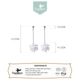 925 Silver Crystal Flower Stud Earrings Wedding Jewelry DS2183