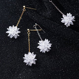 925 Silver Crystal Flower Stud Earrings Wedding Jewelry DS2183