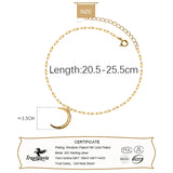 TrustDavis 925 Moon CZ Anklets For Women Lady Birthday Present Jewelry