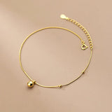 TrustDavis 925 Sterling Silver Anklets Beads Snake Chain Anklets For Women