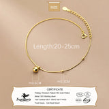 TrustDavis 925 Sterling Silver Anklets Beads Snake Chain Anklets For Women