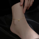 TrustDavis 925 Sterling Silver Anklets Beads Snake Chain Anklets For Women