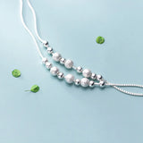 TrustDavis 925 Silver Beads Bracelet Double Chain for Women Girls DA1402