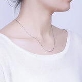 TrustDavis 925 Sterling Silver Box Snake Chain Necklace For Women