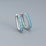 TrustDavis 925 Silver Geometric Hoop Earrings Women Anniversary Jewelry