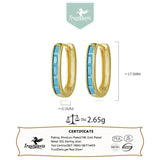 TrustDavis 925 Silver Geometric Hoop Earrings Women Anniversary Jewelry