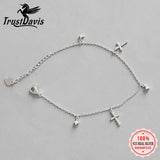 TrustDavis 925 Silver CZ Cross Bracelet Wedding Gift DS2393