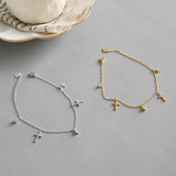 TrustDavis 925 Silver CZ Cross Bracelet Wedding Gift DS2393