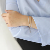 TrustDavis 925 Sterling Silver CZ Double-deck Box Chain Bracelet Wedding Gift
