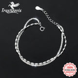 TrustDavis Double Chain Layer Babysbreath Beans Bracelet For Women DB1211