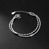 TrustDavis Double Chain Layer Babysbreath Beans Bracelet For Women DB1211