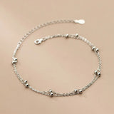 TrustDavis 925 Sterling Silver Double Layer Anklets For Women