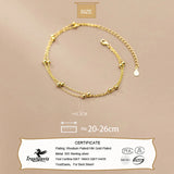 TrustDavis 925 Sterling Silver Double Layer Anklets For Women