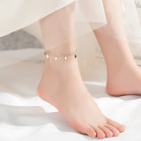 TrustDavis 925 Silver Double Layer Beads Chain Anklets For Women