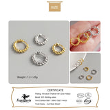 TrustDavis Round Beads Hoop Earrings 925 Silver H123