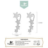 TrustDavis 925 Silver Stars Stud Earrings for Women