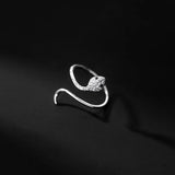 TrustDavis Snake CZ Opening Ring For Women Wedding
