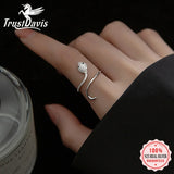 TrustDavis Snake CZ Opening Ring For Women Wedding