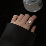 TrustDavis Snake CZ Opening Ring For Women Wedding