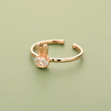 TrustDavis 925 Silver Rabbit CZ Opening Ring For Women Girls Lady Birthday Gift