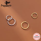 TrustDavis 925 Silver Twist Hoop Earrings for Wedding