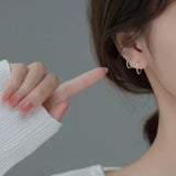 TrustDavis 925 Silver Twist Hoop Earrings for Wedding