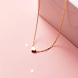 TrustDavis 925 Silver Mini Heart Necklace Romantic Wedding Jewelry