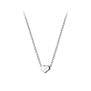 TrustDavis 925 Silver Mini Heart Necklace Romantic Wedding Jewelry