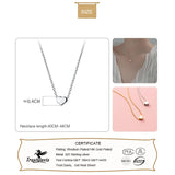 TrustDavis 925 Silver Mini Heart Necklace Romantic Wedding Jewelry