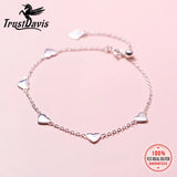 TrustDavis 925 Silver Heart Bracelet Wedding Jewelry