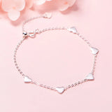 TrustDavis 925 Silver Heart Bracelet Wedding Jewelry