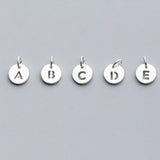 TrustDavis 925 Silver Round 26 Letters Pendant Women Wish DIY Jewelry DZ81