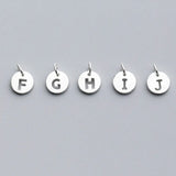 TrustDavis 925 Silver Round 26 Letters Pendant Women Wish DIY Jewelry DZ81