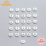 TrustDavis 925 Silver Round 26 Letters Pendant Women Wish DIY Jewelry DZ81