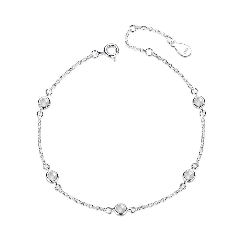 TrustDavis Sweet Round Zircon Bracelet Women Party Fine S925 Jewelry