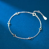 TrustDavis Sweet Round Zircon Bracelet Women Party Fine S925 Jewelry
