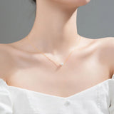 TrustDavis 925 Sterling Silver Sweet Star Box O Stick Short Chain Necklace