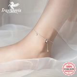 TrustDavis Silver Tassel Butterfly CZ Anklet For Women DA408