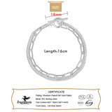 TrustDavis 925 Silver Double Layer Chain Bracelet For Women Wedding