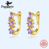 TrustDavis CZ Hoop Earrings Women Anniversary Jewelry DA2850