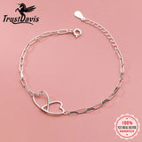 TrustDavis 925 Silver Love Chain Bracelet Women Wedding Jewelry DS3341