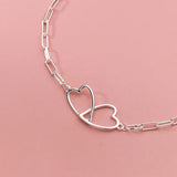 TrustDavis 925 Silver Love Chain Bracelet Women Wedding Jewelry DS3341
