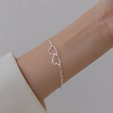 TrustDavis 925 Silver Love Chain Bracelet Women Wedding Jewelry DS3341