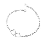 TrustDavis 925 Silver Love Chain Bracelet Women Wedding Jewelry DS3341