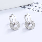 TrustDavis 925 Sterling Silver Hoop Earrings Wedding Gothic CZ 925 Earring