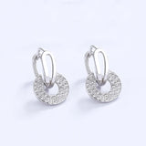 TrustDavis 925 Sterling Silver Hoop Earrings Wedding Gothic CZ 925 Earring